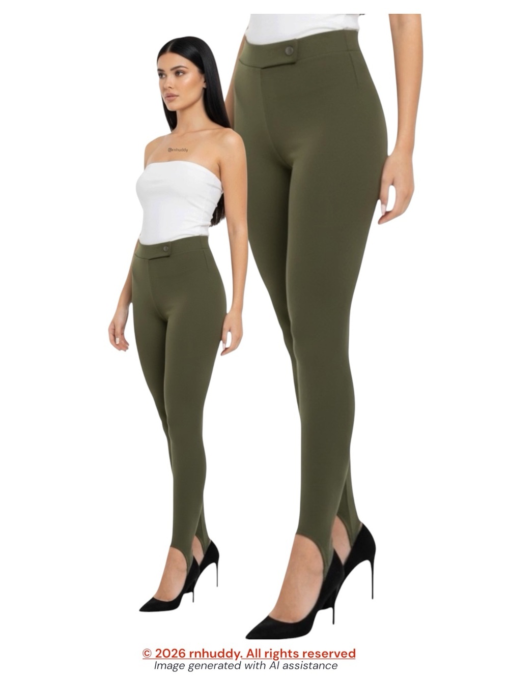 Our Body the Label XL olive stirrup leggings